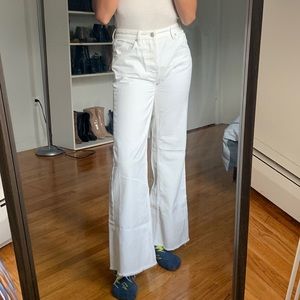 White free people flare jeans